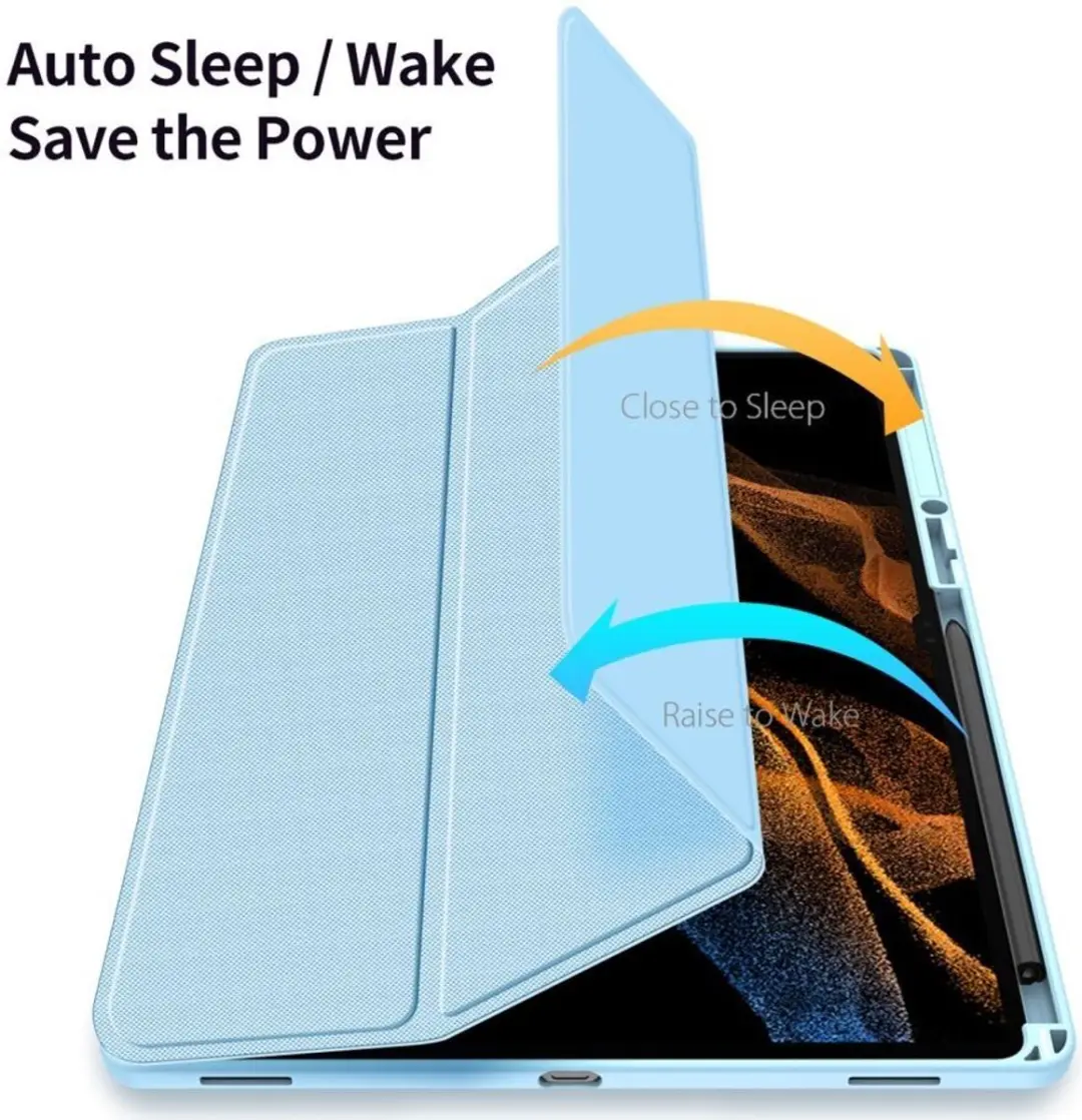 Dux Ducis Toby Series Tablethoes Samsung Galaxy Tab S9 Ultra - Licht Blauw