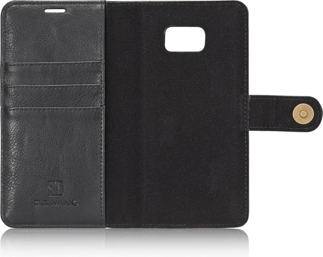 DG.MING Hoesje Samsung Galaxy S7 Edge - Book Case & Back Cover - 3 Pasjes - Zwart