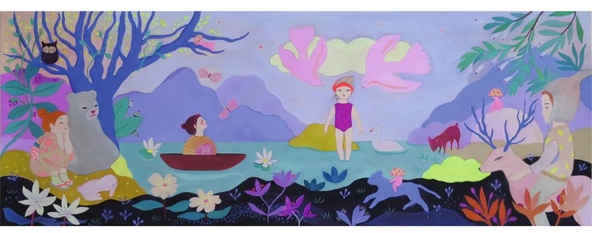 Djeco Puzzle Gallery Children's Lake - 100 Stuks - Meerkleurig