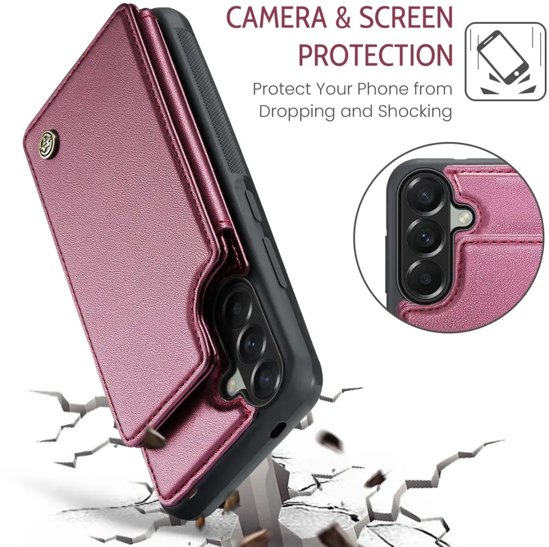 CaseMe C22 Hoesje Samsung Galaxy A57 - Rood - 5 Pasjes