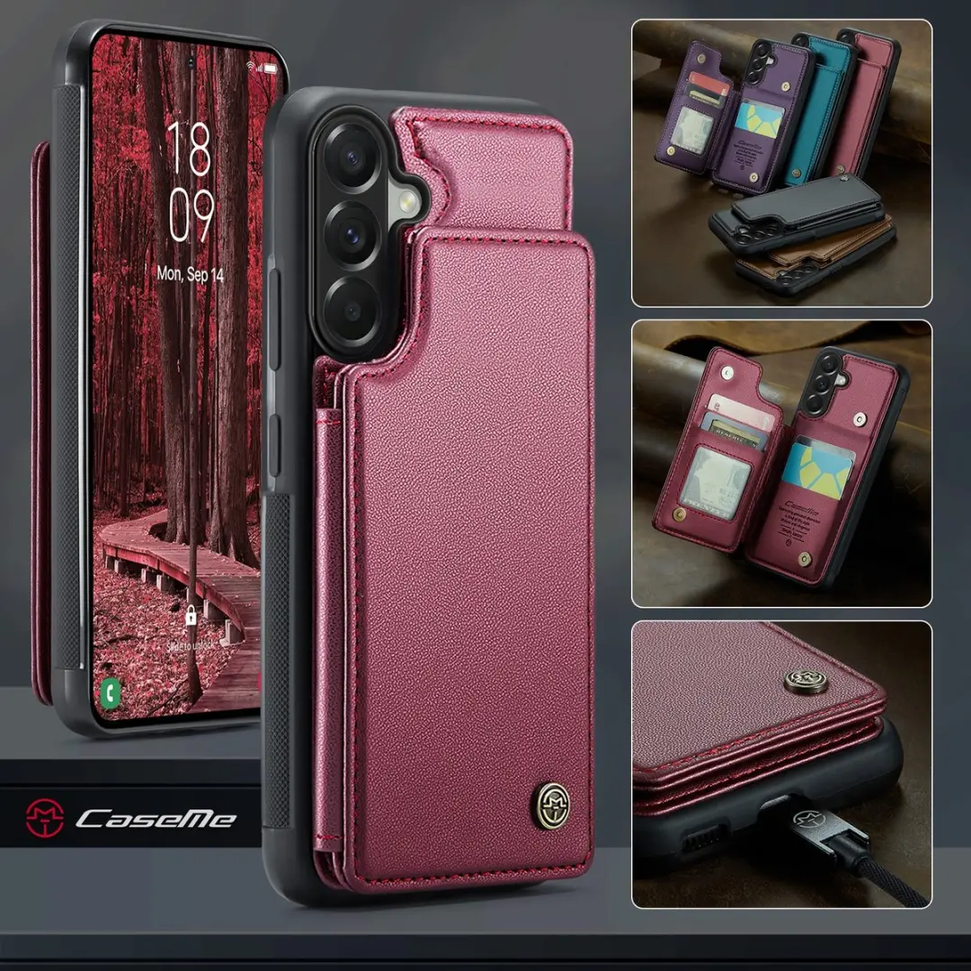 CaseMe C22 Hoesje Samsung Galaxy A57 - Rood - 5 Pasjes - afbeelding 6 van 6