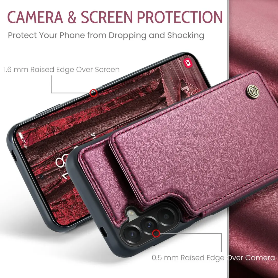 CaseMe C22 Hoesje Samsung Galaxy A57 - Rood - 5 Pasjes