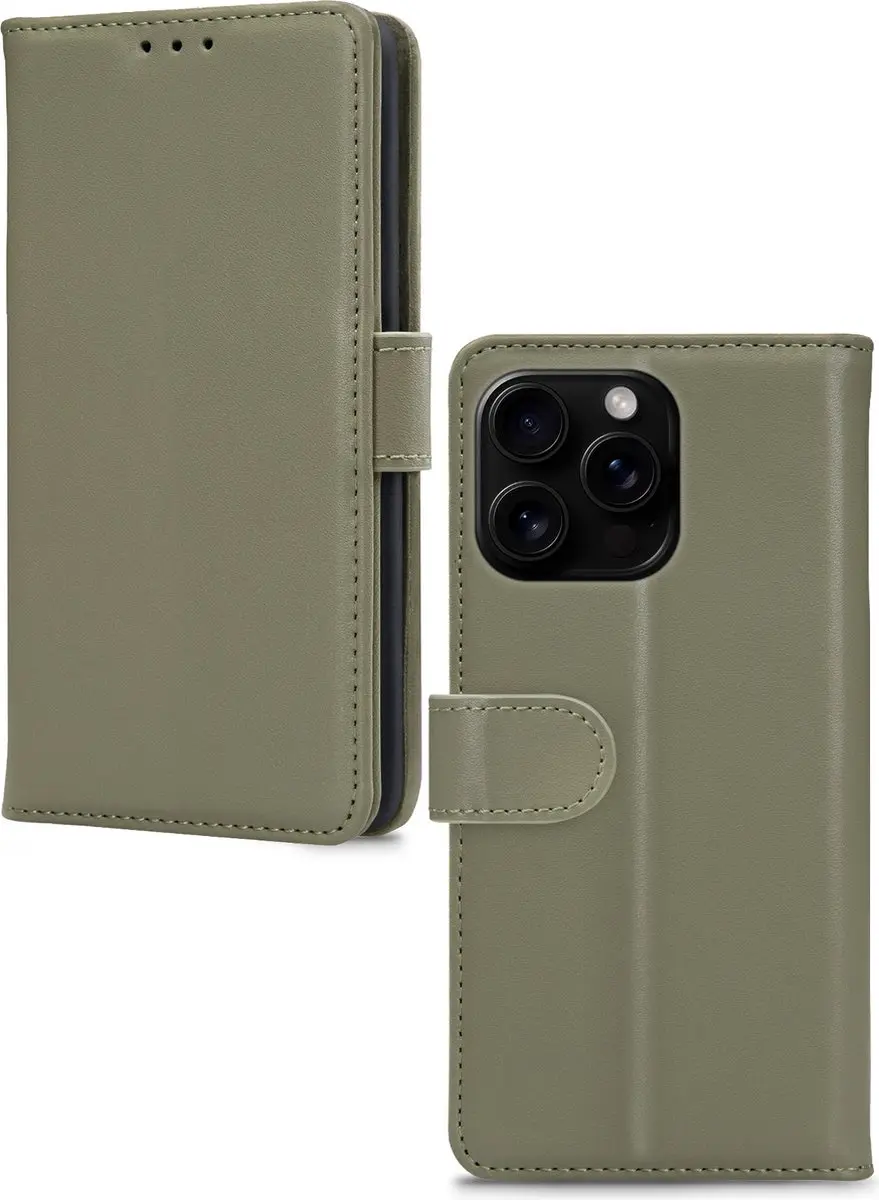 Mobilize Premium Gelly Bookcase iPhone 16 Pro Hoesje - Groen