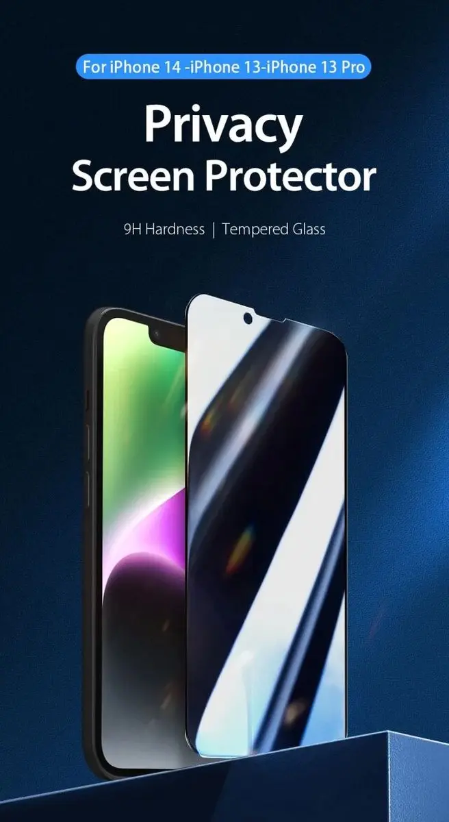 Dux Ducis Privacy Screenprotector iPhone 13/14 - Zwart