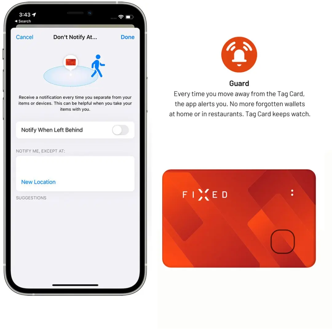 Fixed Tag Card FIXTAG-CARD-OR Bluetooth Tracker - Oranje