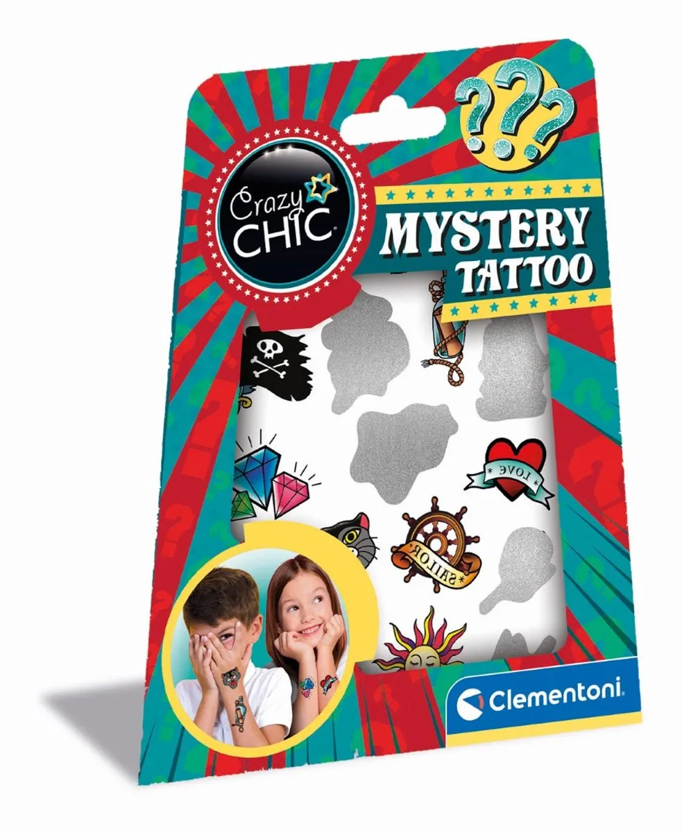 Clementoni Crazy Chic Sparkly Tattoo Plaktattoos - Blauw