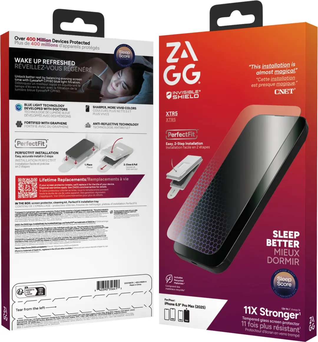 ZAGG InvisibleShield Glass XTR5 iPhone 17 Pro Max - Blauw Lichtfilter