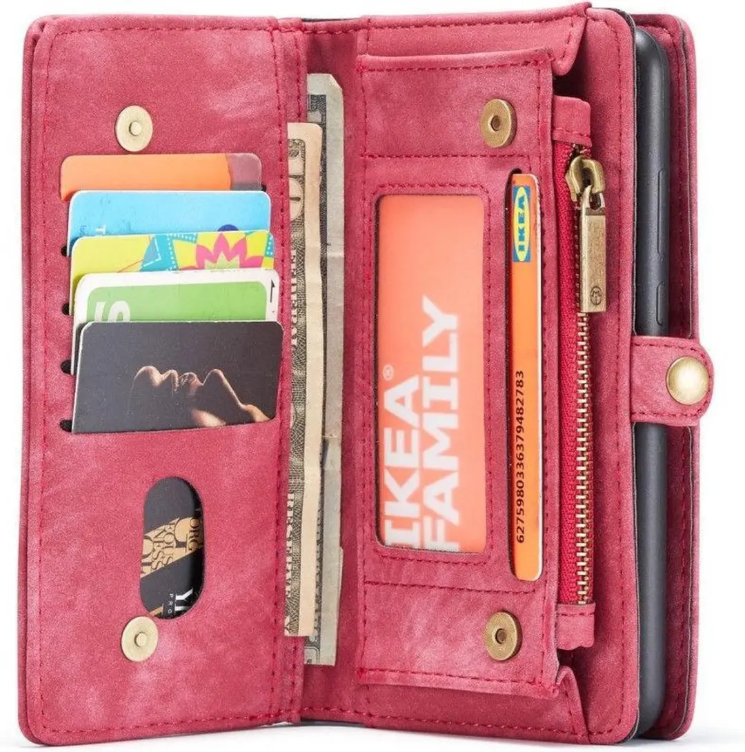 Caseme Samsung Galaxy S20 Ultra Hoesje - Vintage Rood - 8 Pasjes