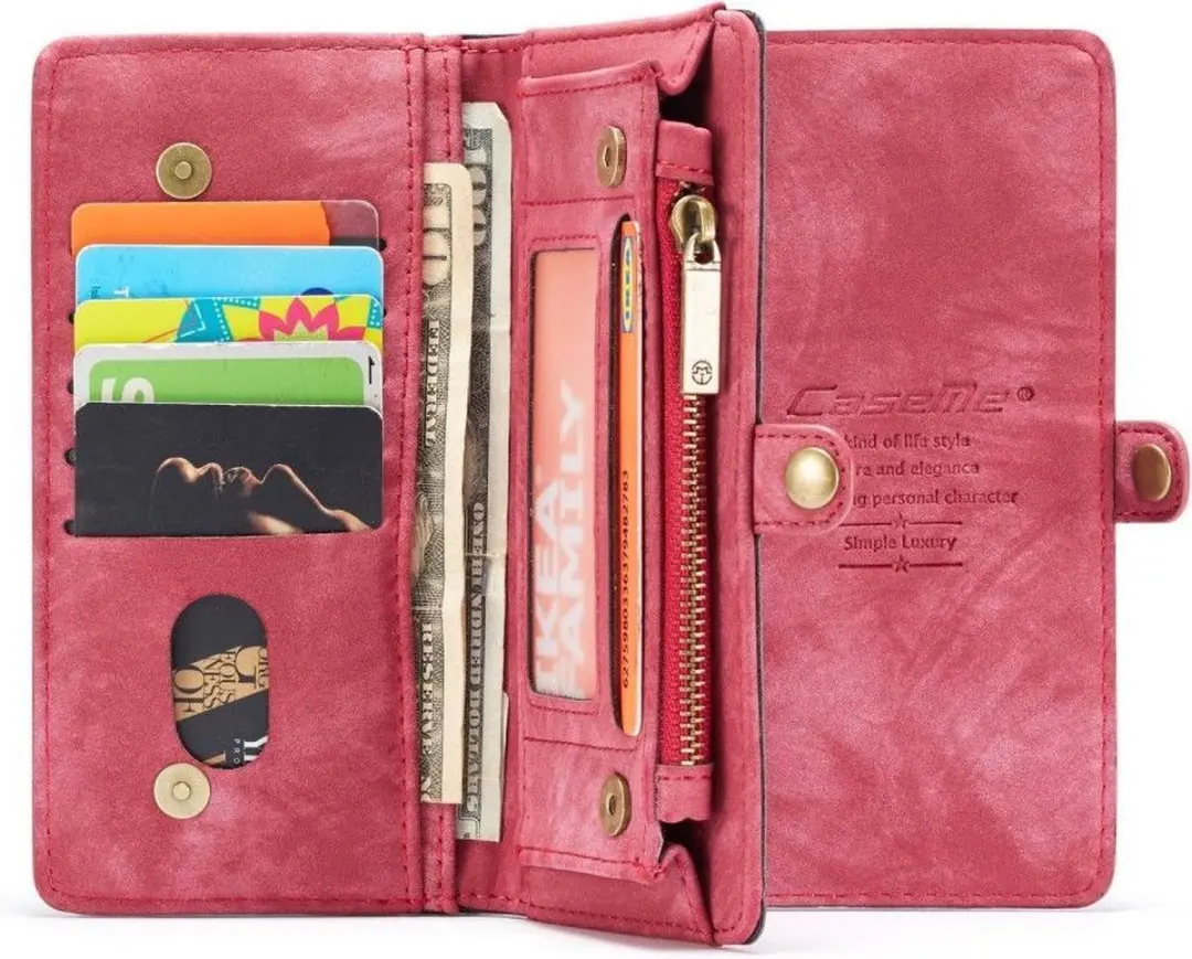 Caseme Samsung Galaxy S20 Ultra Hoesje - Vintage Rood - 8 Pasjes