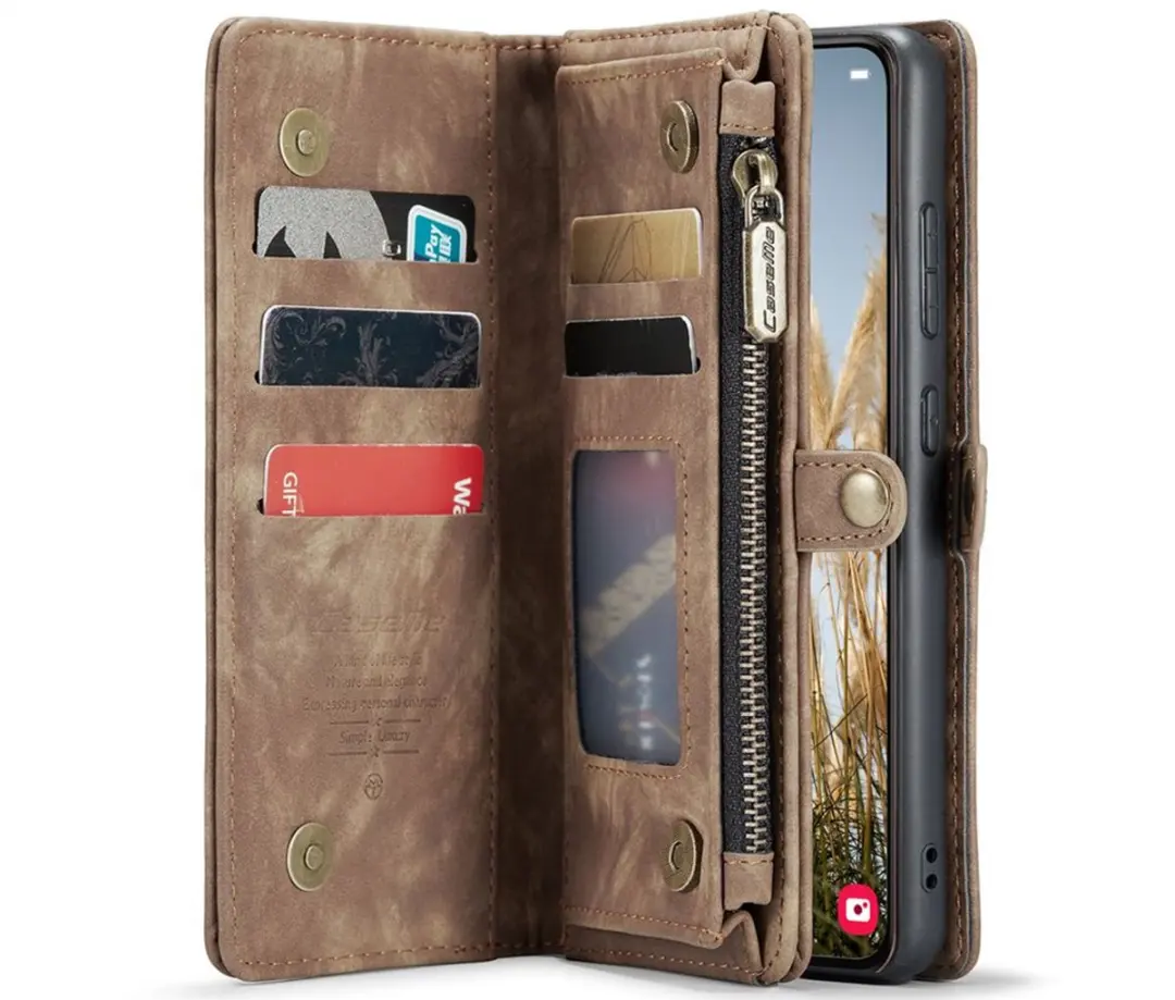 Caseme Bookcase Hoesje Samsung Galaxy A36 - CSM8-SGA36BR - Bruin - 10 Vakjes