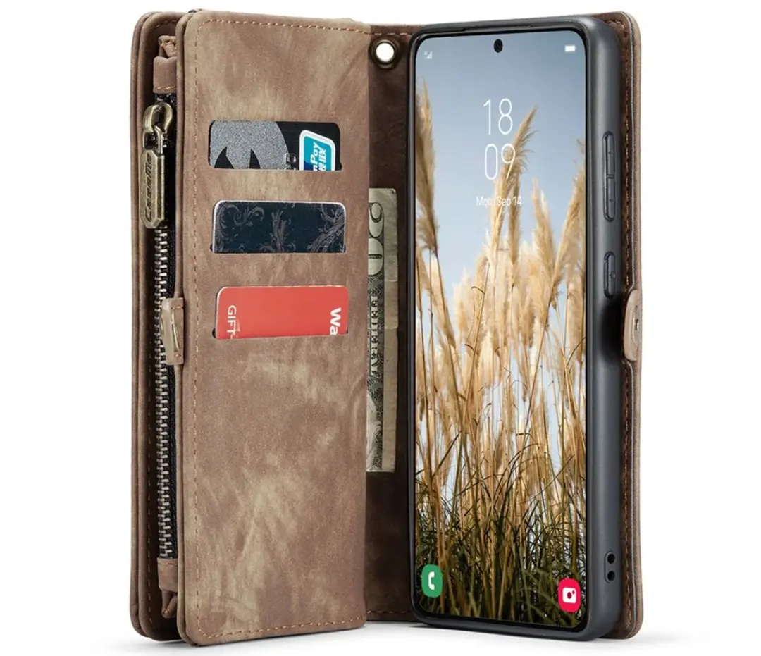 Caseme Bookcase Hoesje Samsung Galaxy A36 - CSM8-SGA36BR - Bruin - 10 Vakjes