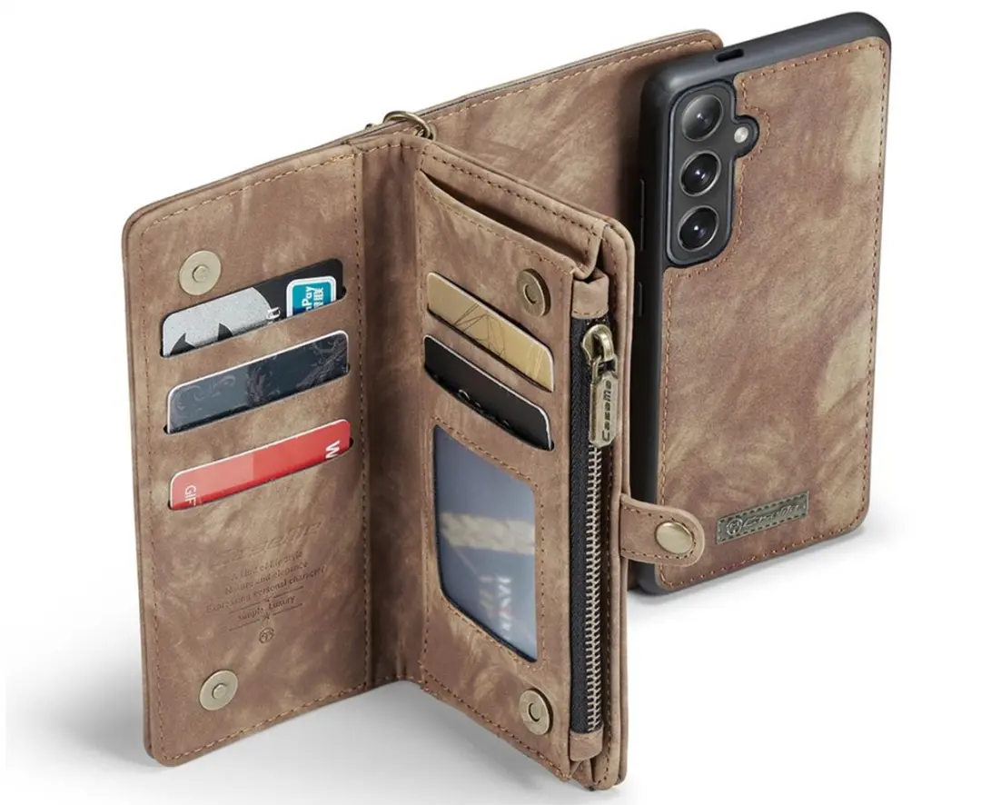 Caseme Bookcase Hoesje Samsung Galaxy A36 - CSM8-SGA36BR - Bruin - 10 Vakjes