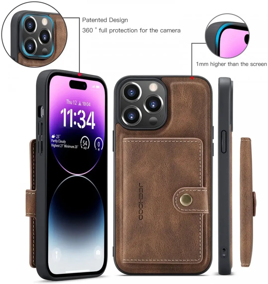 CaseMe JH-01 Hoesje iPhone 15 Pro - Bruin