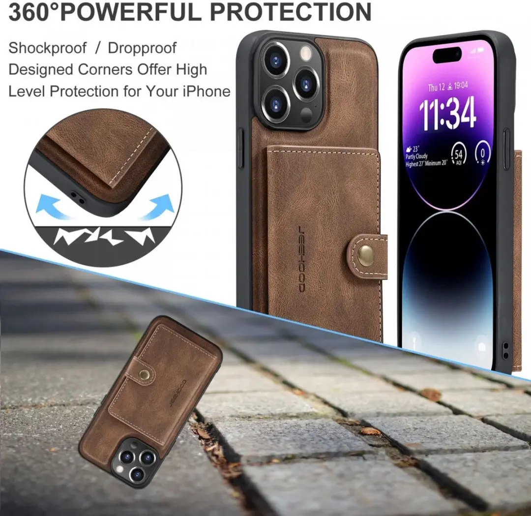 CaseMe JH-01 Hoesje iPhone 15 Pro - Bruin