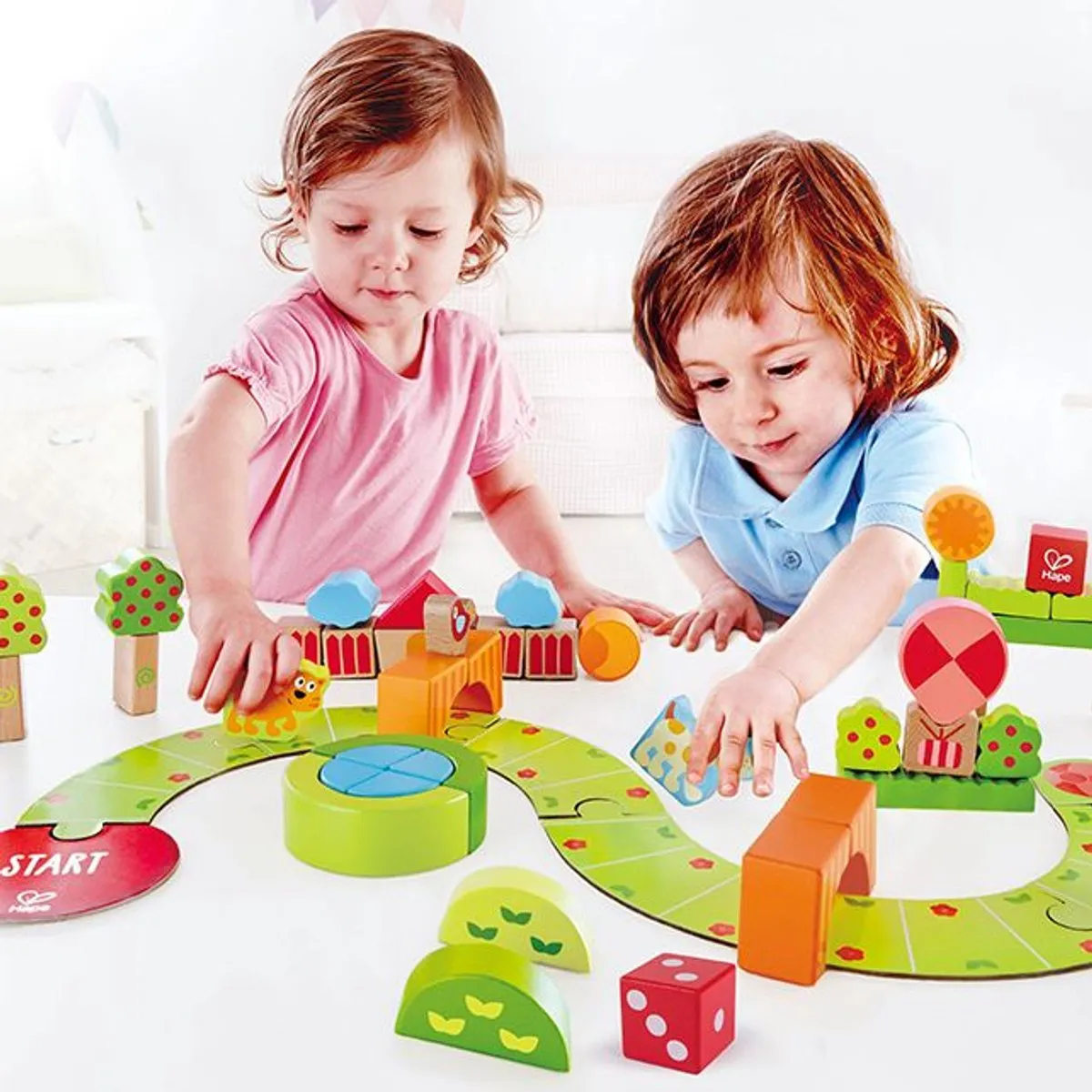 Hape Sunny Valley Speelblokken E0449 - 52 Stuks - Multicolor