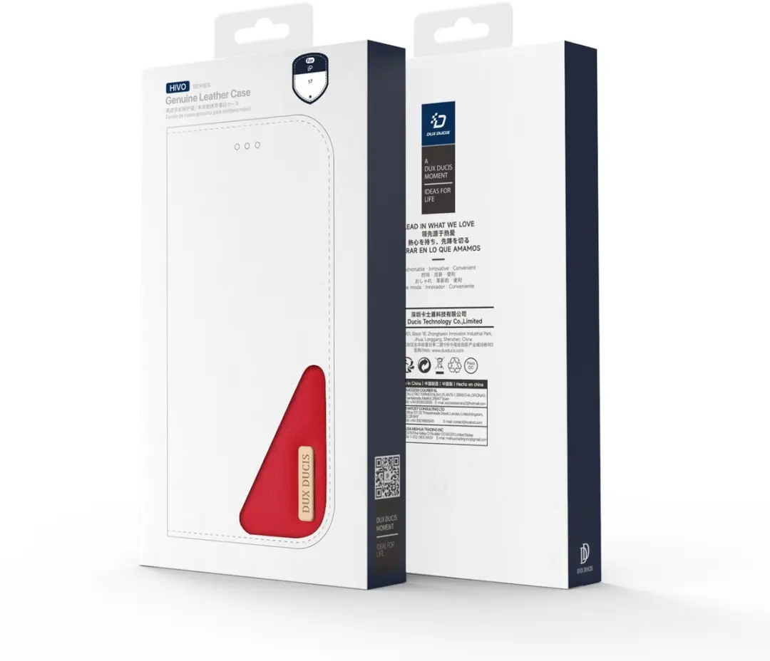 Dux Ducis Hivo Hoesje iPhone 17 - Rood Leder