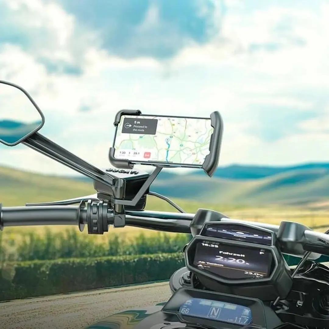Hoco Telefoonhouder Motor Spiegel - Tot 7 Inch - Zwart