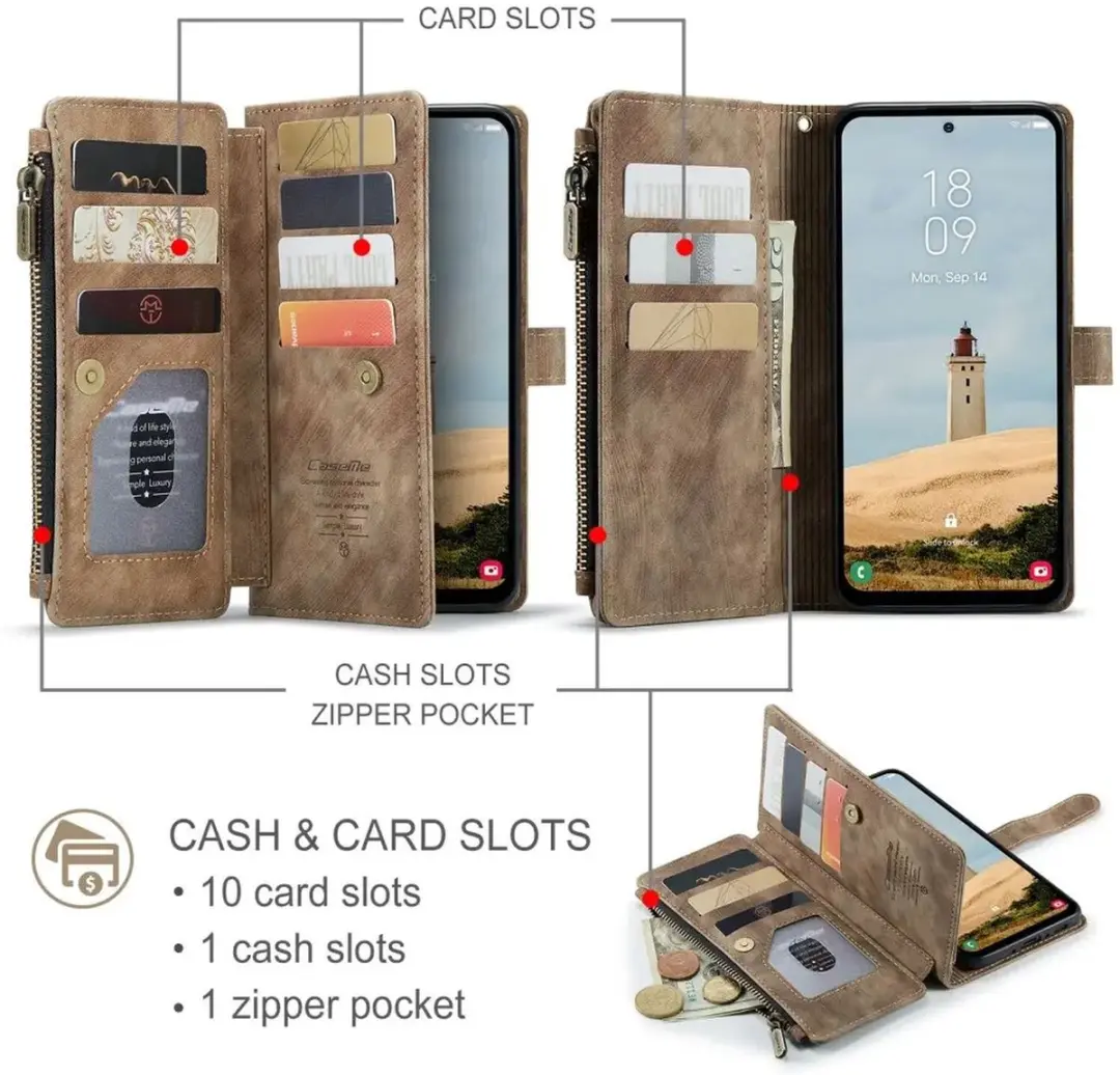 Caseme C30 Hoesje Samsung Galaxy A56 - Bruin
