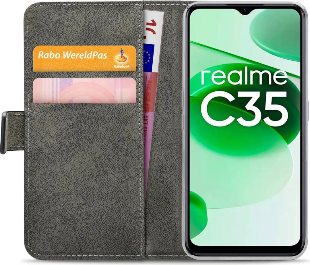 Mobilize Classic Gelly Wallet Bookcase Realme C35 - MOB-CGWBCB-C35 - Zwart
