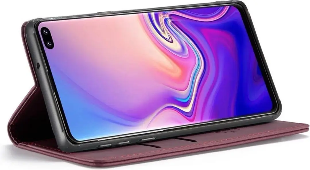 Caseme Book Case Samsung Galaxy S10+ Hoesje - Bordeaux - afbeelding 6 van 6