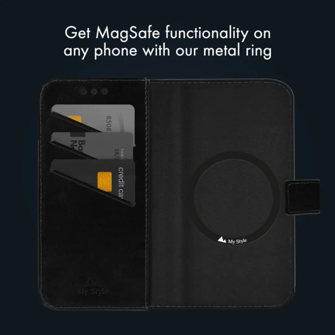 My Style Universal MagSafe Wallet - 3 Pasjes - Zwart