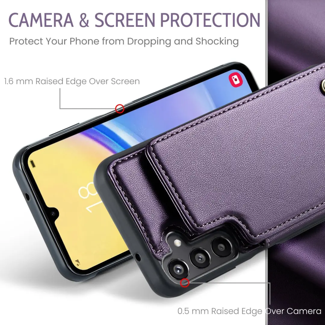 Caseme C22 Hoesje Samsung Galaxy A16 - Paars - 5 Pasjes