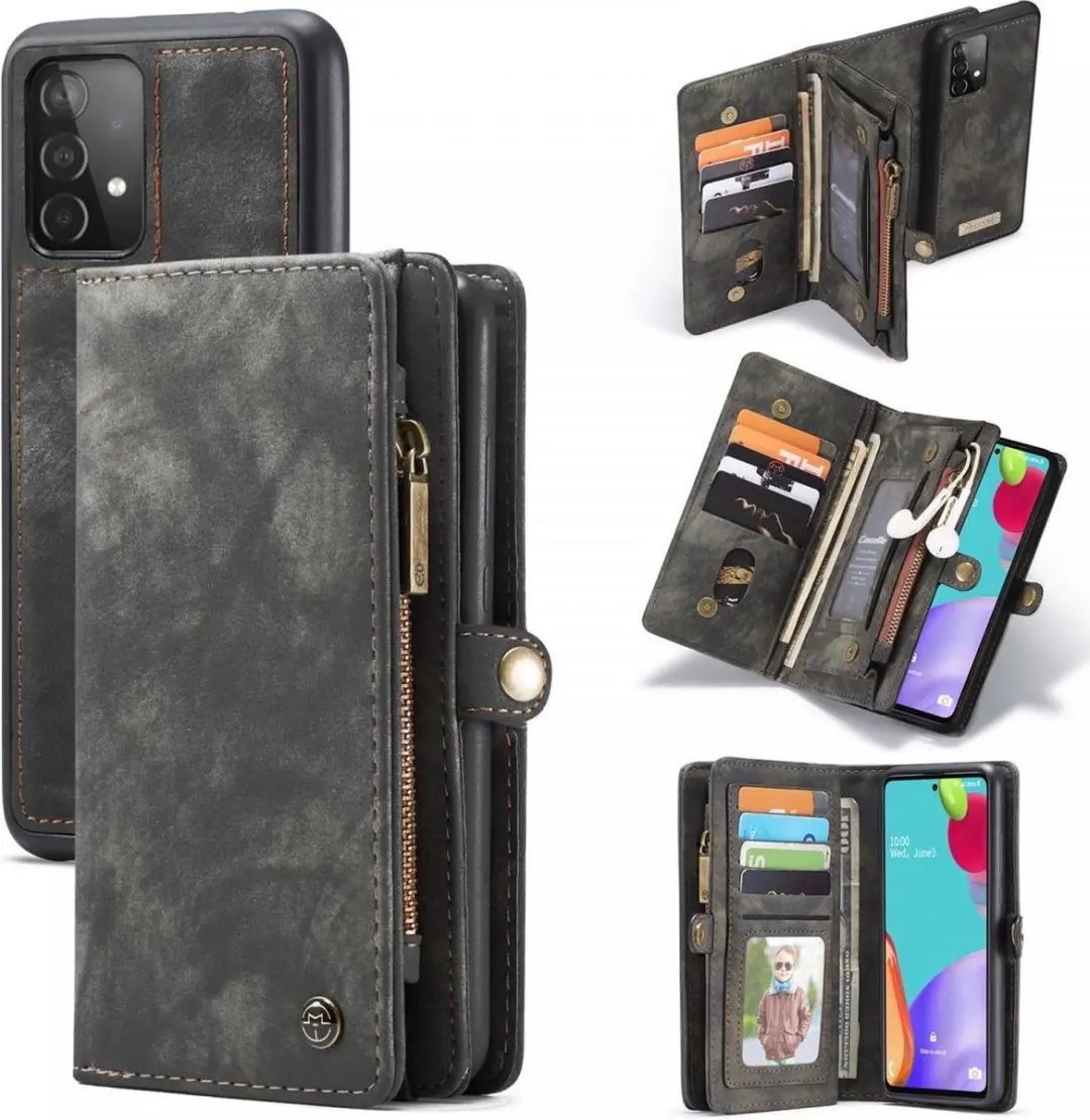 Caseme 008 Book Case Samsung Galaxy A52 - 10 Pasjes - Zwart
