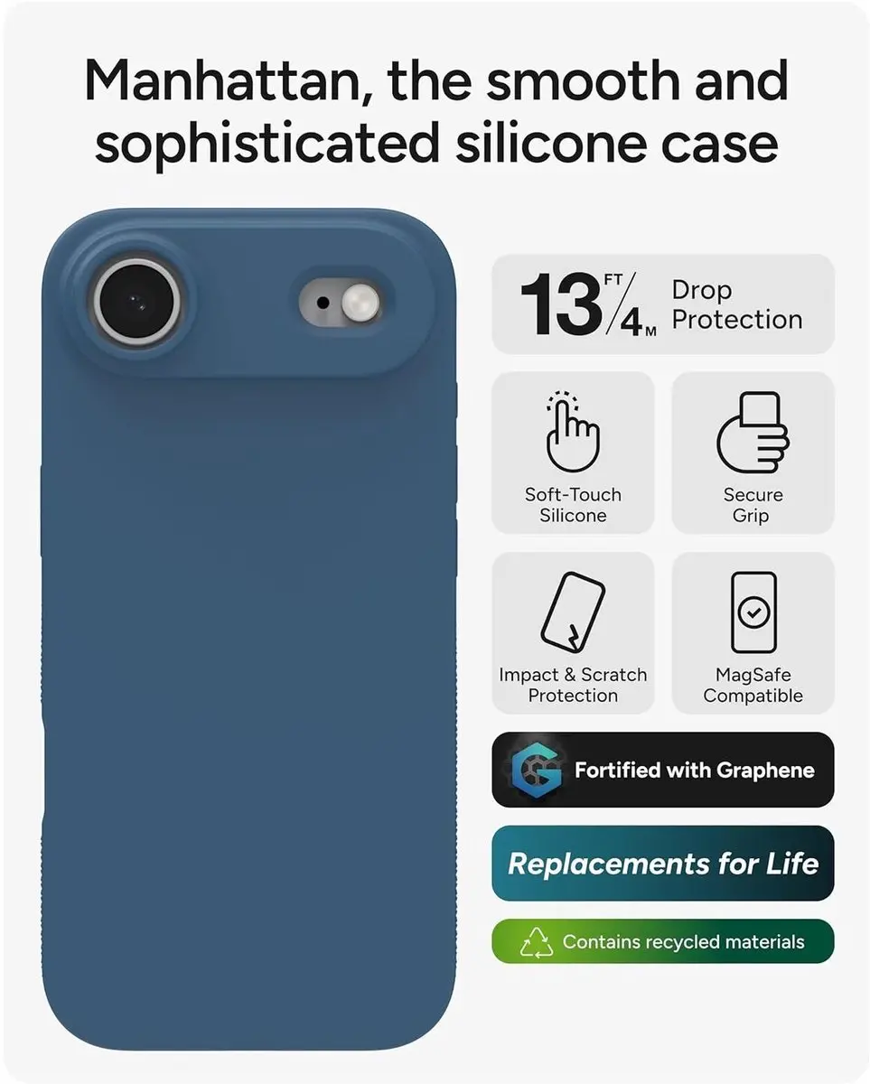 ZAGG Manhattan Snap Hoesje 702319613 - iPhone Air - MagSafe - Blauw