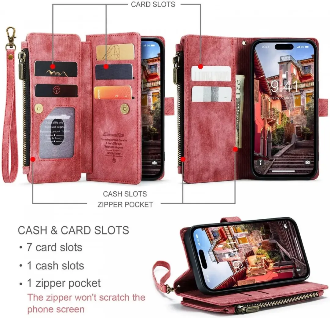 CaseMe C30 Hoesje iPhone 15 Pro Max - Rood