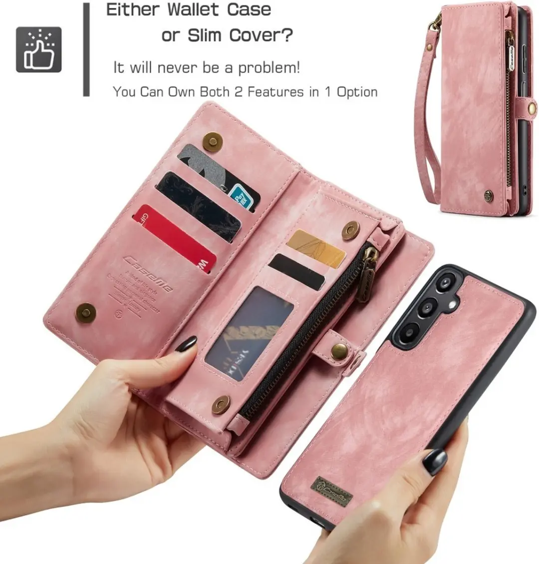 Caseme 008 Hoesje Samsung Galaxy A15 - Roze - 8 Pasjes