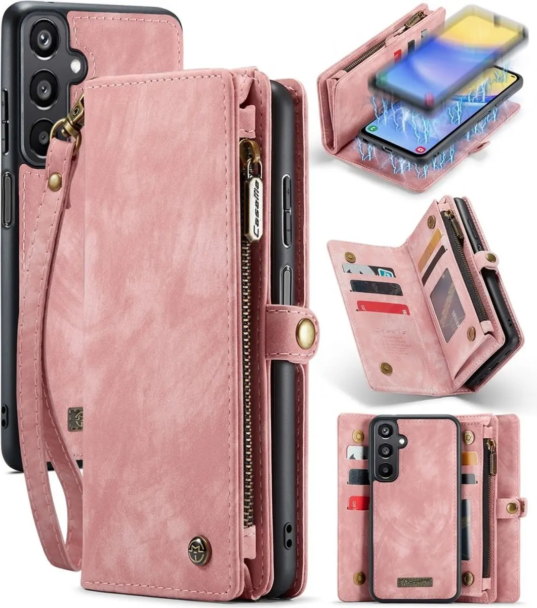 Caseme 008 Hoesje Samsung Galaxy A15 - Roze - 8 Pasjes