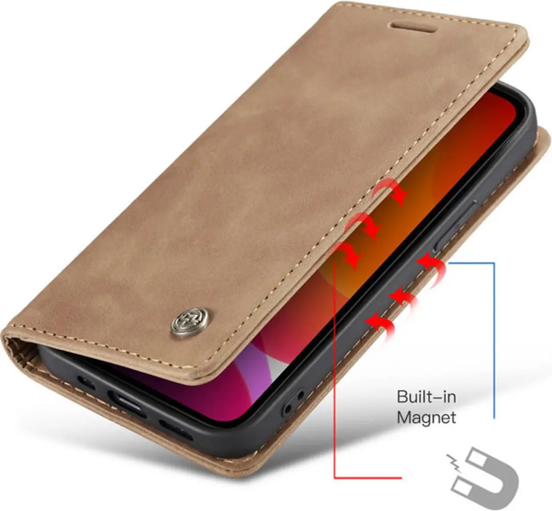 CaseMe iPhone 12 Pro Max Wallet Book Hoesje - Bruin - IP12PM-02