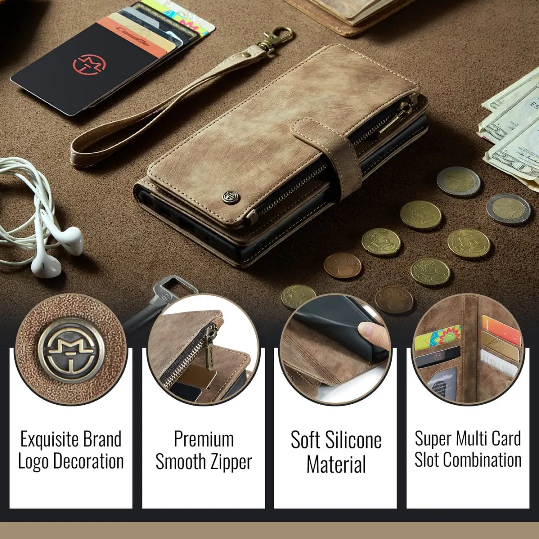 Caseme C30 Book Case iPhone 17 Hoesje - 10 Pasjes - Bruin