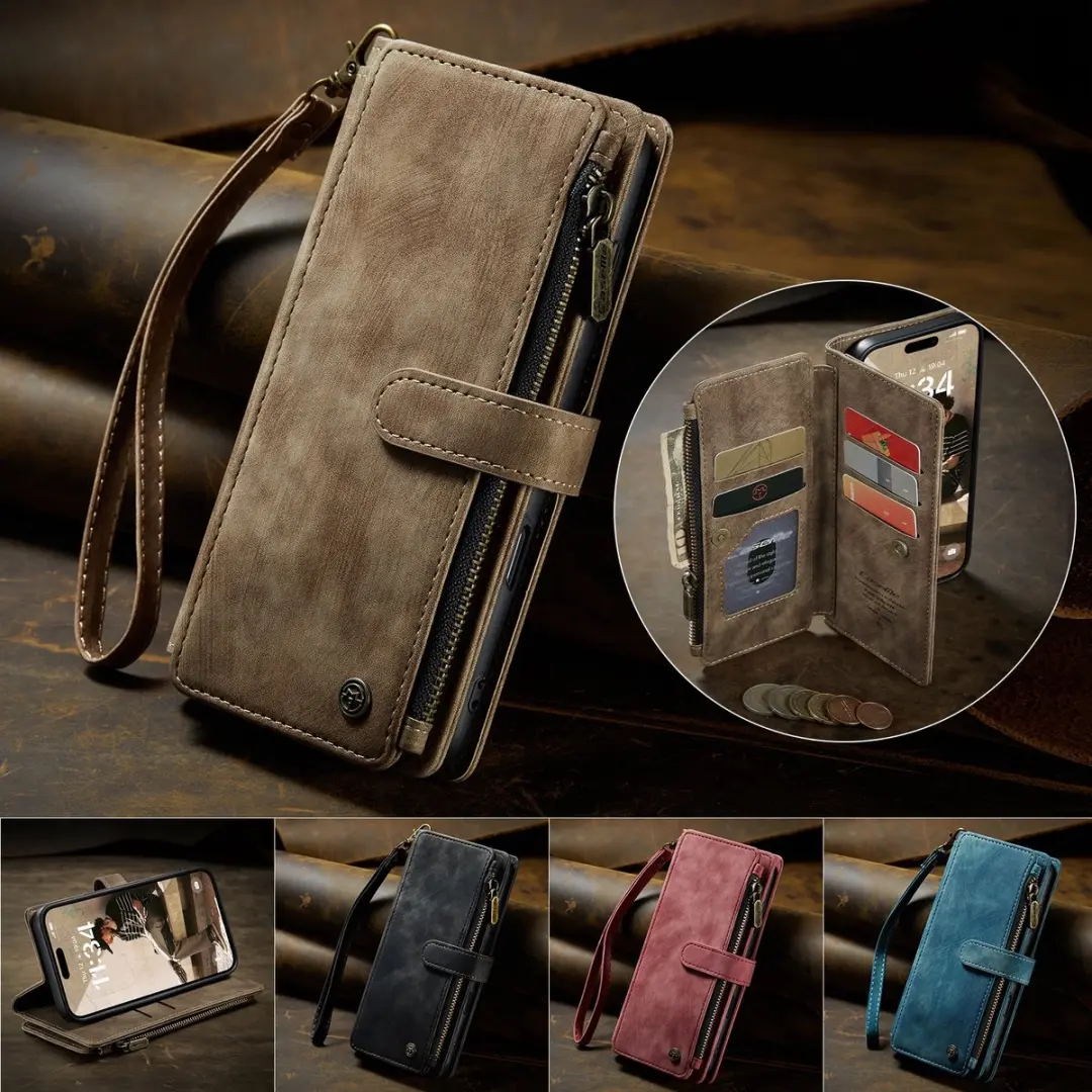 Caseme C30 Book Case iPhone 17 Hoesje - 10 Pasjes - Bruin