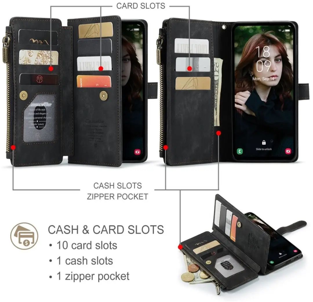 Caseme C30 Hoesje Samsung Galaxy S25 FE - Zwart