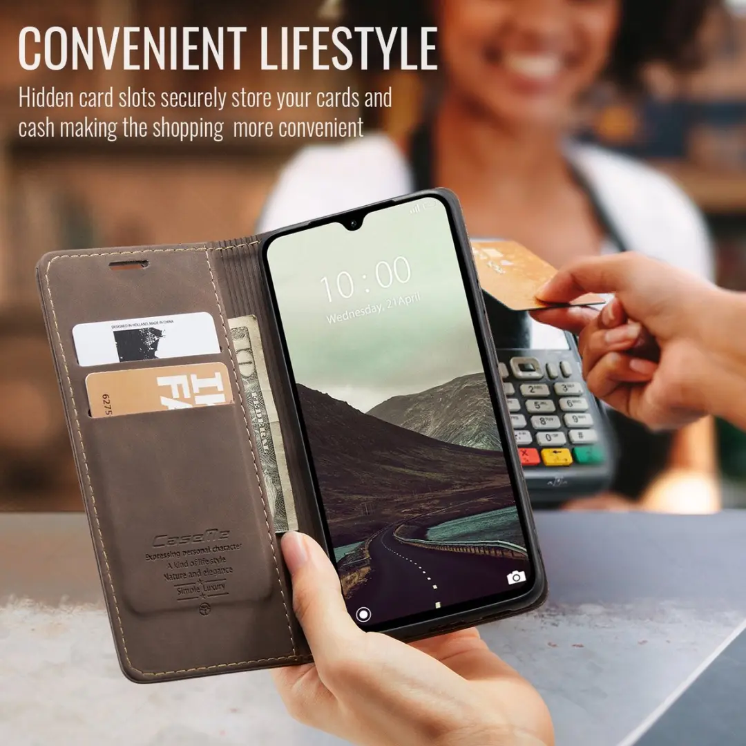 Caseme 013 Book Case Hoesje Samsung Galaxy A27 - Donkerbruin
