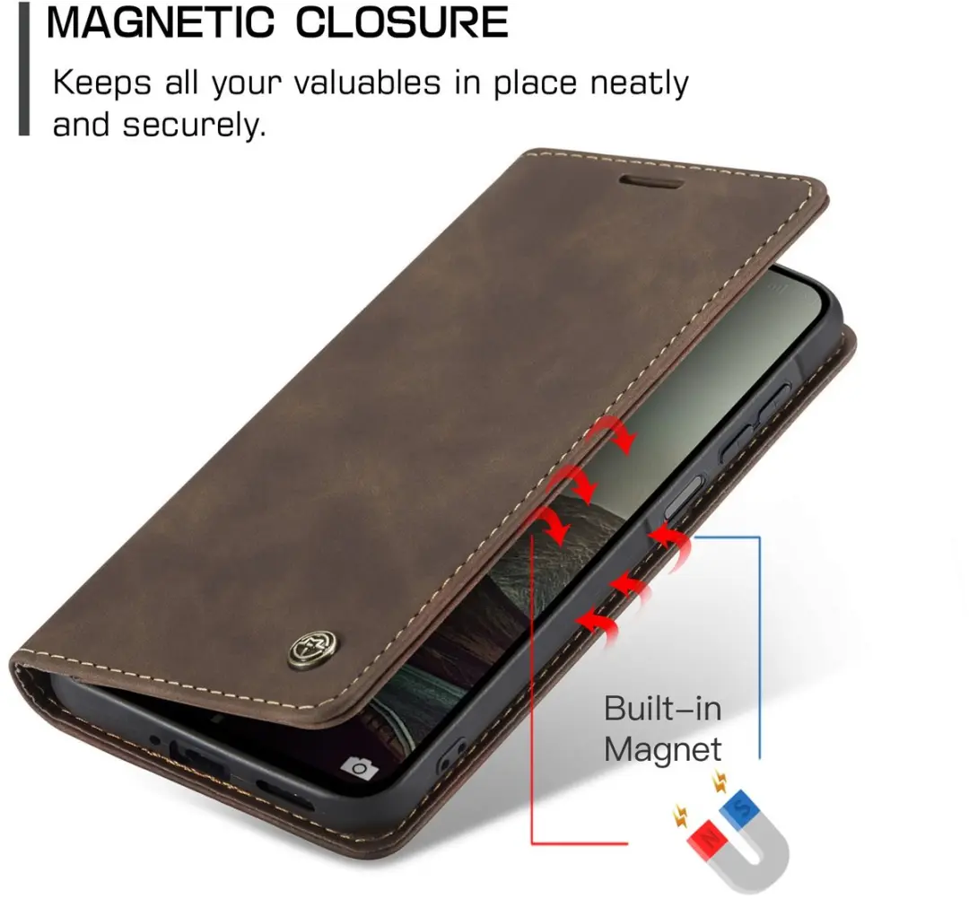 Caseme 013 Book Case Hoesje Samsung Galaxy A27 - Donkerbruin
