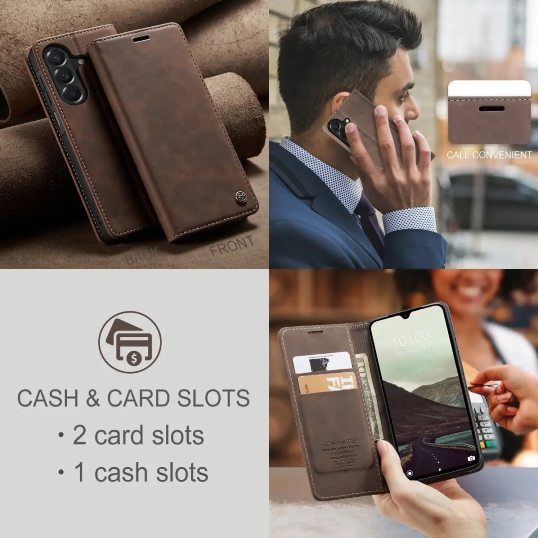 Caseme 013 Book Case Hoesje Samsung Galaxy A27 - Donkerbruin
