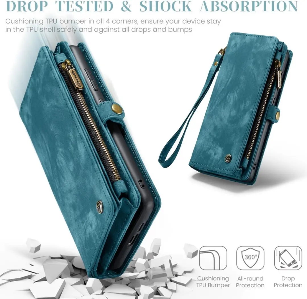 Caseme 008 Hoesje Samsung Galaxy S25 Plus - Blauw - 8 Pasjes