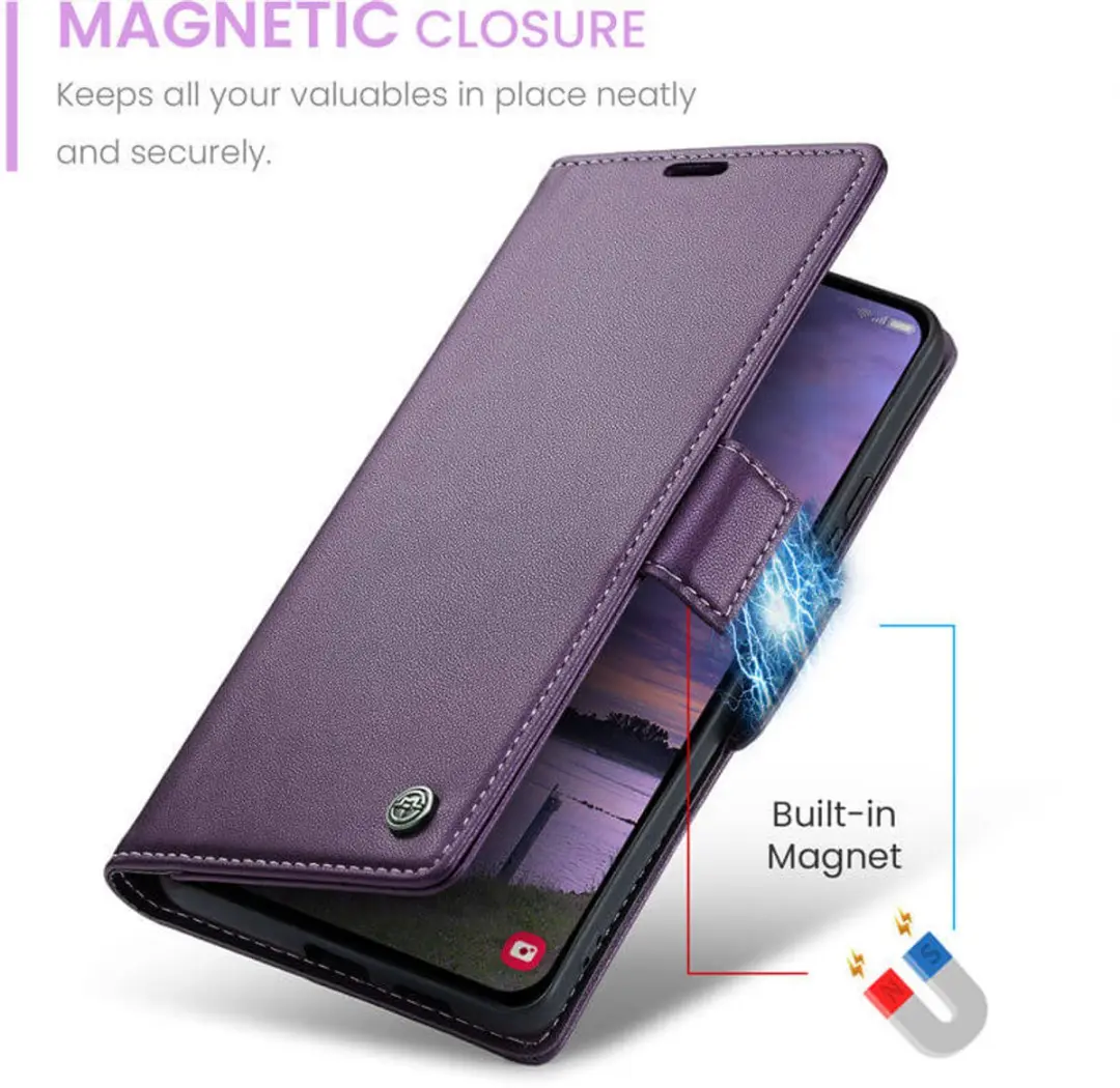 Caseme Wallet Case voor Samsung Galaxy S25/S24 - Paars