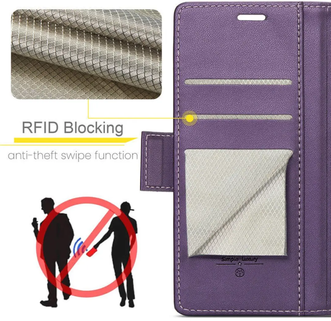 Caseme Wallet Case voor Samsung Galaxy S25/S24 - Paars - afbeelding 6 van 6