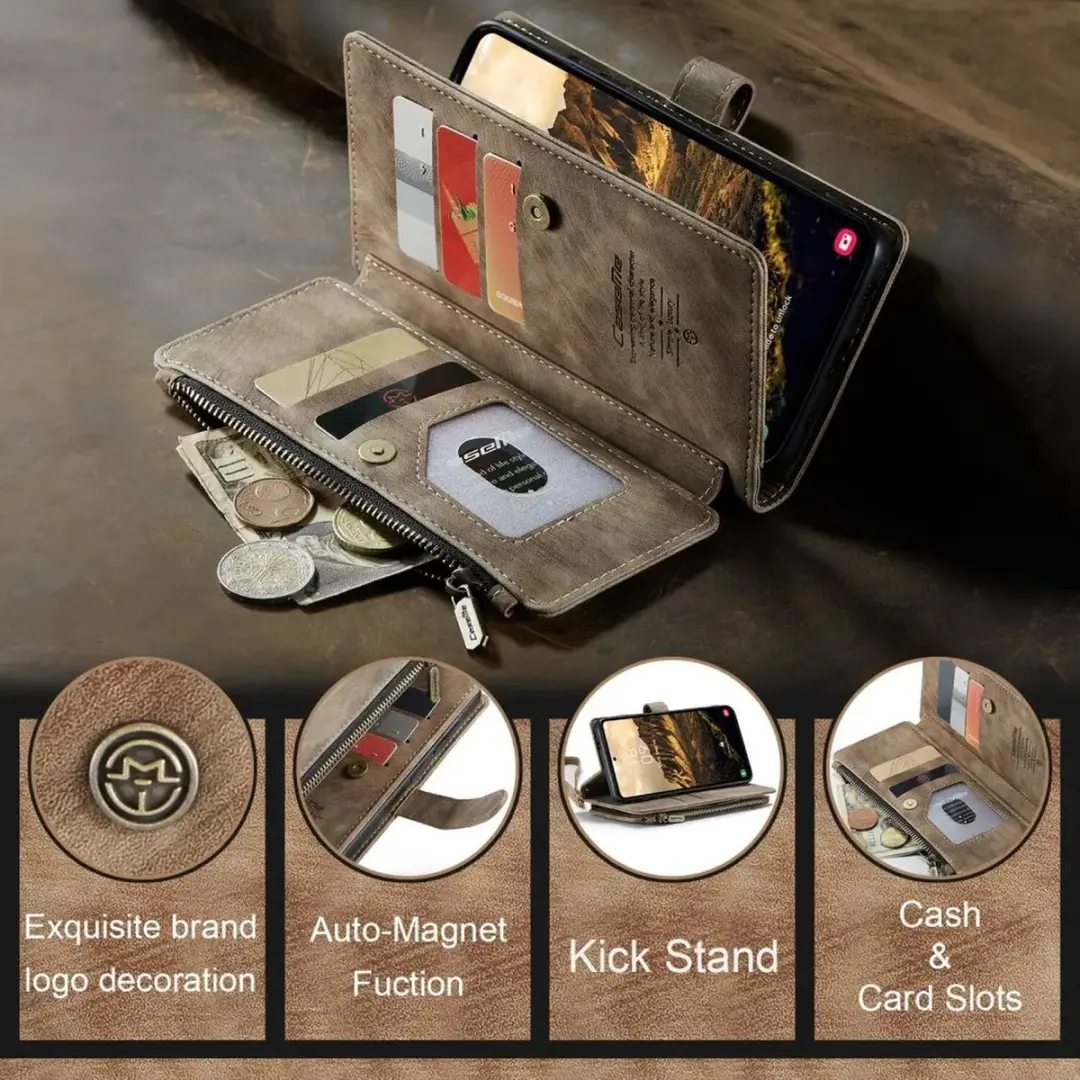 Caseme C30 Wallet Hoesje Samsung Galaxy S25 - 8 Pasjes - Bruin - afbeelding 6 van 6
