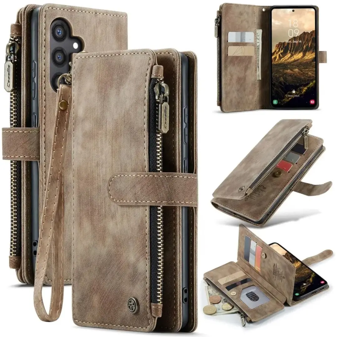 Caseme C30 Wallet Hoesje Samsung Galaxy S25 - 8 Pasjes - Bruin