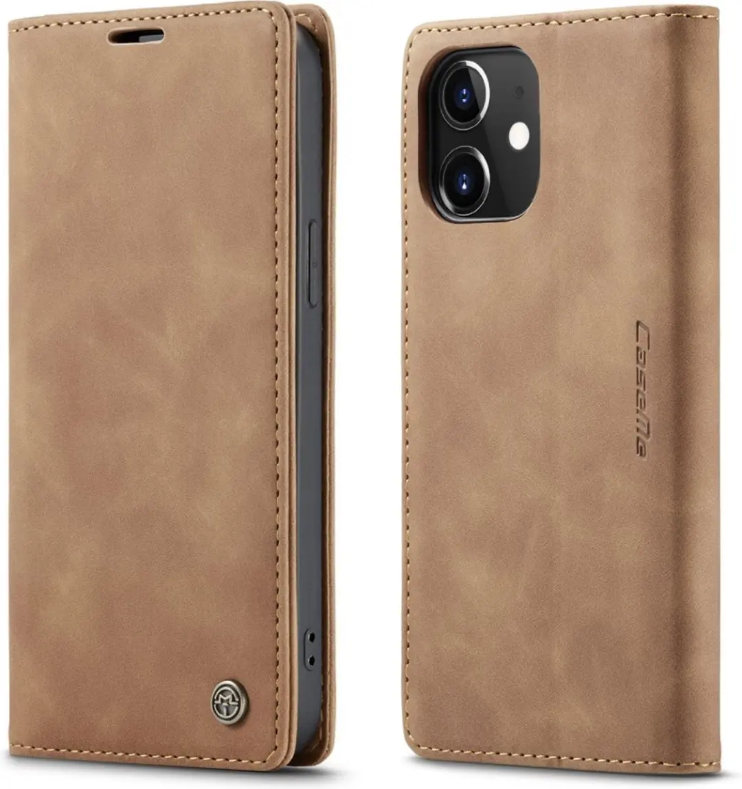 Caseme Book Case iPhone 12 Mini - 2 Pasjes - Bruin