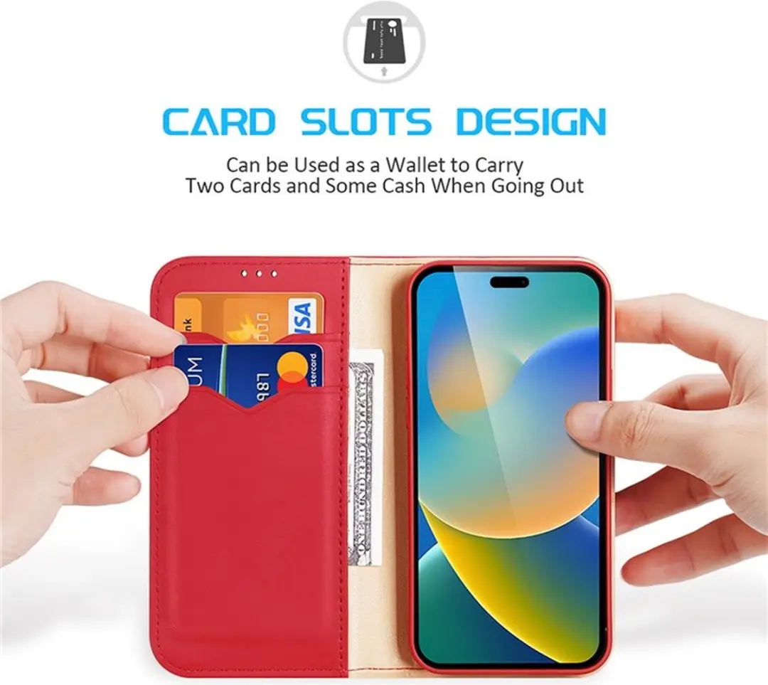 Dux Ducis Hivo Series iPhone 14 Pro Hoesje - Roze - 3 Pasjes