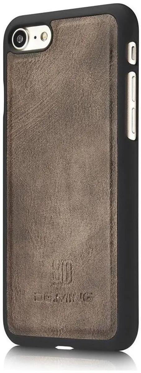 DG.MING Portemonnee Hoesje Echt Leer Coffee - iPhone 7/8/SE (2020/2022)
