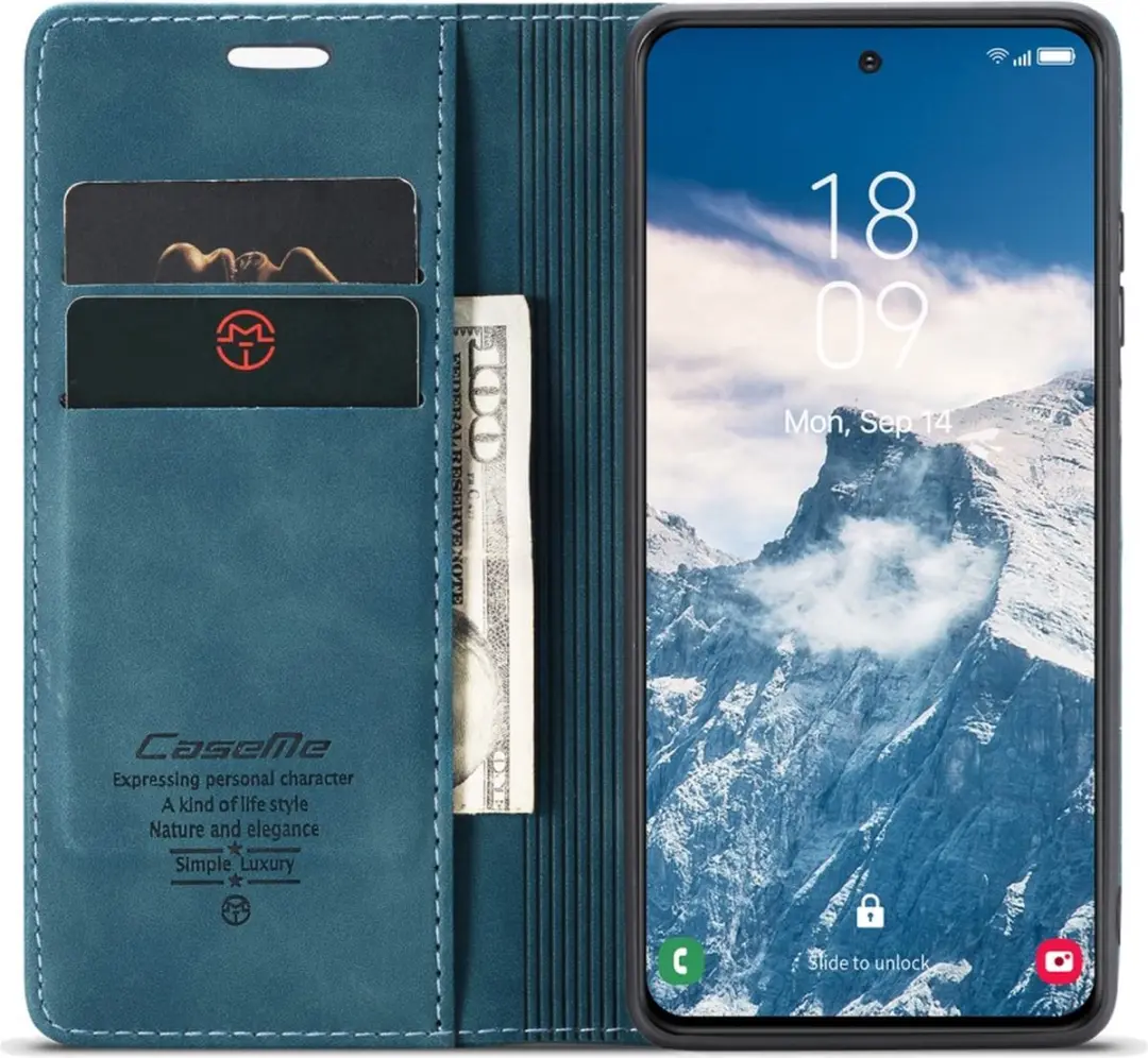 Caseme 013 Book Case Hoesje - Samsung Galaxy S25 - Blauw
