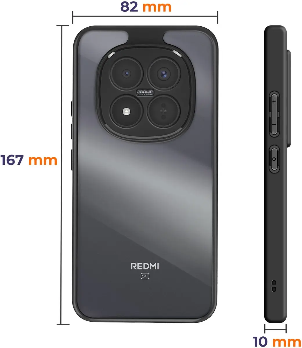 Imak Hoesje Redmi Note 15 Pro Plus 5G - Transparant zwart