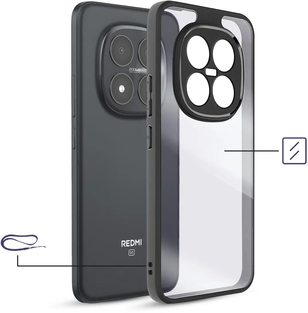 Imak Hoesje Redmi Note 15 Pro Plus 5G - Transparant zwart