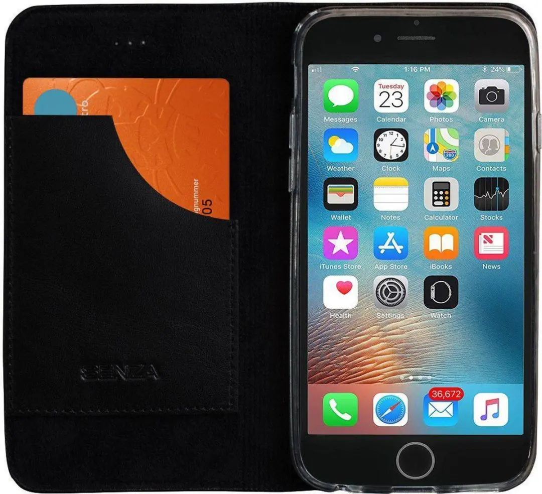 Senza Authentic Leren Portemonnee iPhone 6/6s BKLCS1001
